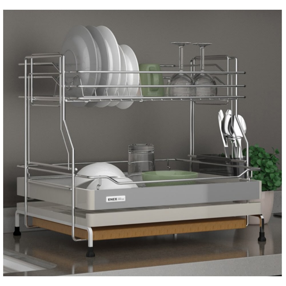 Enex Eni Euro dish drying rack 2 tiers white
