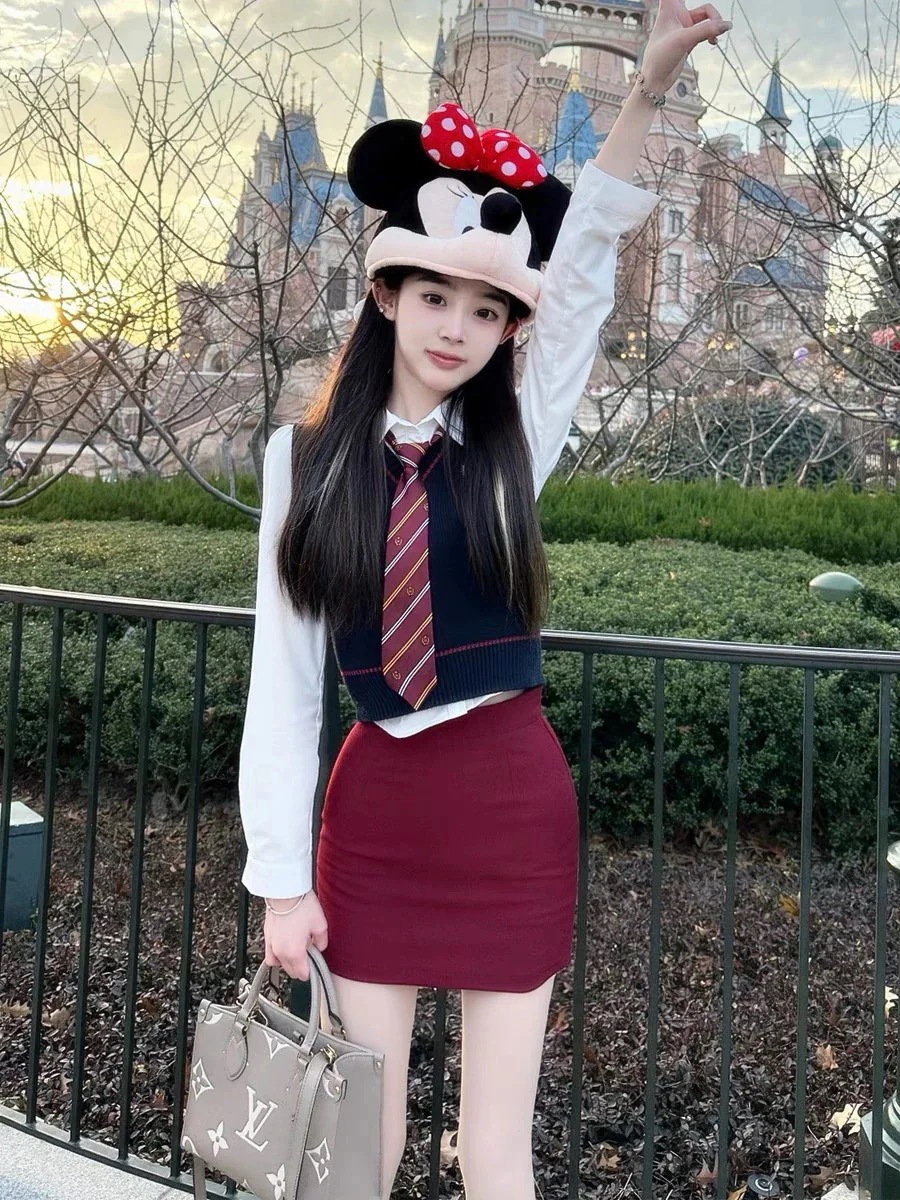 【急速出荷!】韓国っぽ 3点セット ジャケットシャツ プリーツスカート セットアップ ブラウス トップス ネクタイ ミニスカート ショート丈 ボトムス 美脚 脚長 長袖 女子高生コスプレ 仮装 卒業式 8,179円