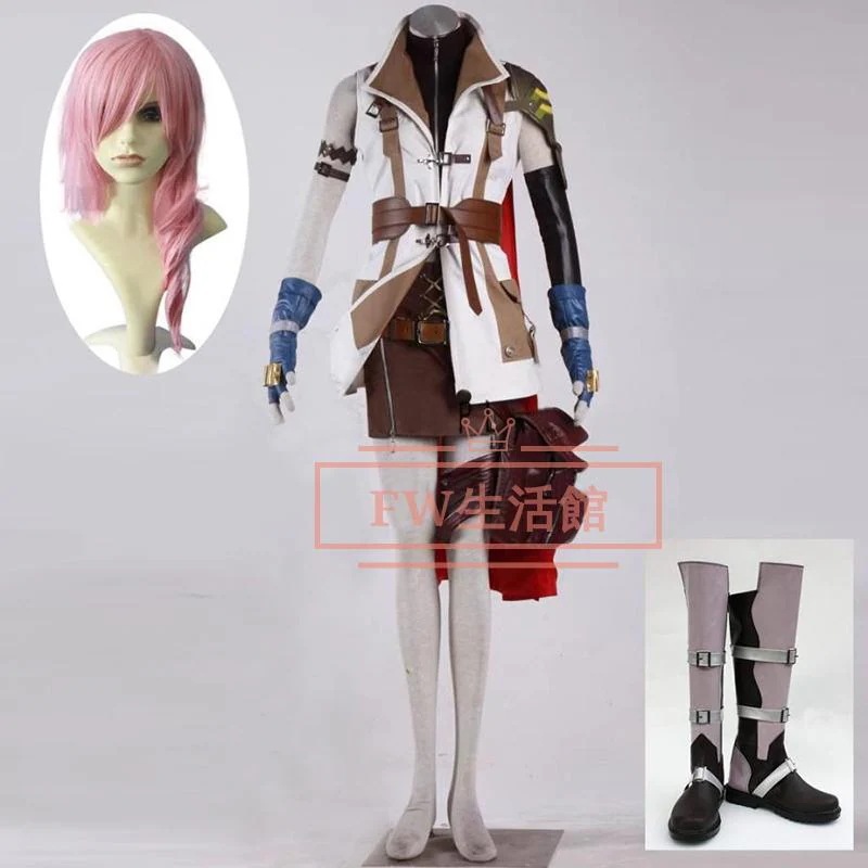 ファイナルファンタジーXIII13ライトニング コスプレ衣装 ウィッグ 靴 コスチューム 演出服 アニメ ゲーム ハロウィン cosplay 変装