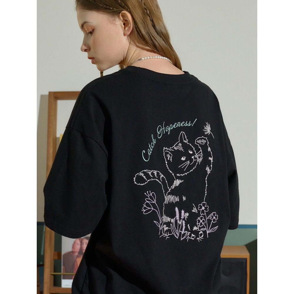 CPGN キャッチホープエンブロイダリーショートスリーブ T シャツブラック