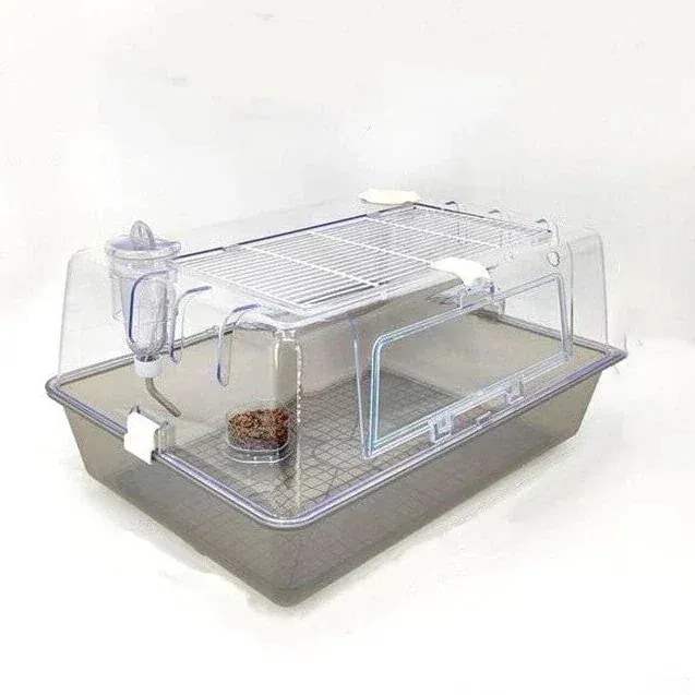 ハムスターケージ ハムスターハウス 飼育かご 広い 透明 アクリル 組立簡単 小屋 大空間 55c