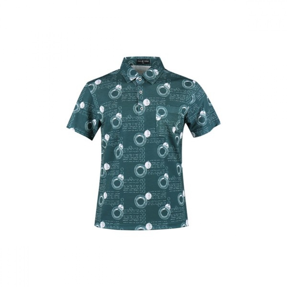(ラックスゴルフ) ラックスゴルフジャンフィールドメンズサークルパターン半袖ゴルフシャツ JP3M407