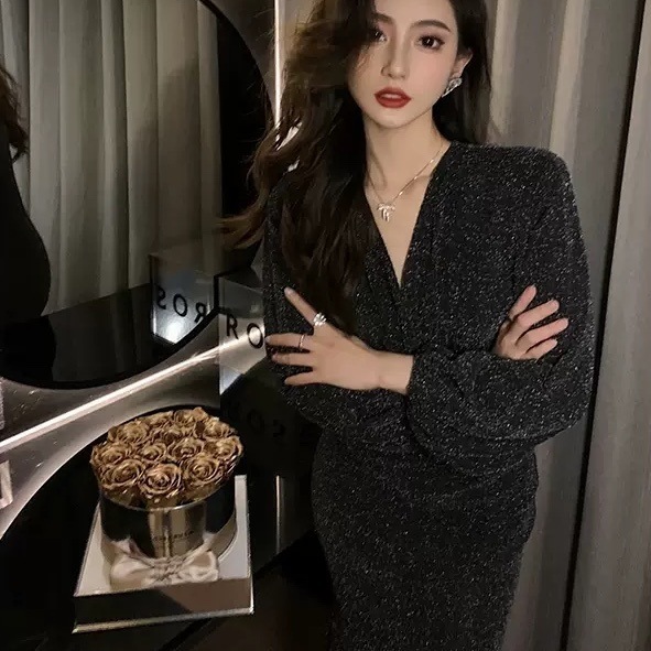 ドレス ワンピース パーティードレス パーティドレス ロングドレス 舞台衣装 舞台ドレス タイトドレス ブラックドレス ナイトドレス セクシードレス ショート丈 ロング ロング丈 袖あり 長袖