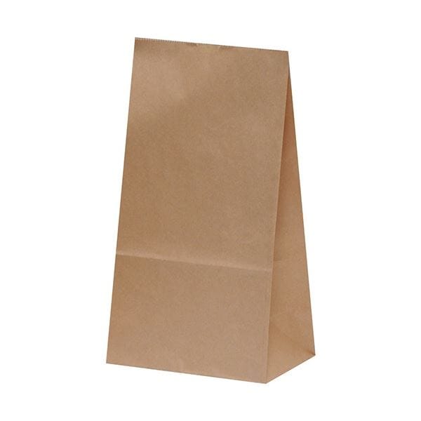 （まとめ）パックタケヤマ 角底袋 未晒 無地 H4mm 1パック（100枚）[x5]