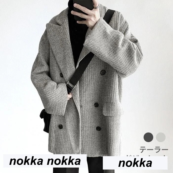 テーラードジャケット メンズ ジャケット テーラード ストライプ柄 ダブルボタン 裏地付き