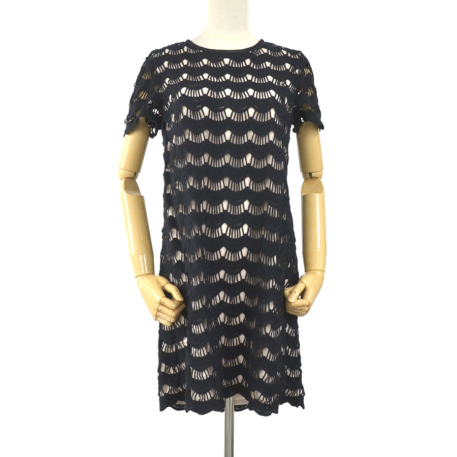 ケイトスペード Kate Spade ワンピース コットン/ポリエステル ブラック レディース h30529f