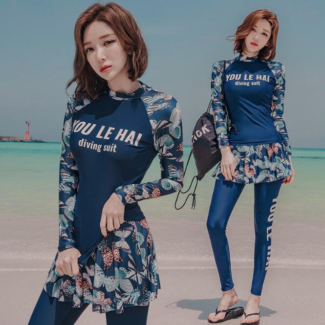 水着 長袖 3点セット スポーツウェア UV おしゃれ レディース カバーアップ 体型カバー ショートパンツ カット フィットネス 水着 紫外線 競泳水着