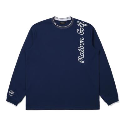 正規品 Malbon Golf Malbon モックネック ミッドレイヤー ネイビー (MAN)