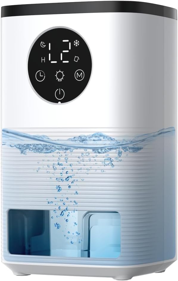 除湿機 小型 大画面タッチパネル 除湿器 ペルチェ式 強力除湿 静音設計 1400MLタンク 満水自動停止 24時間切タイマー 強除湿/睡眠モード 7色ムードライト 自動除霜機能 コンパクト 省エネ