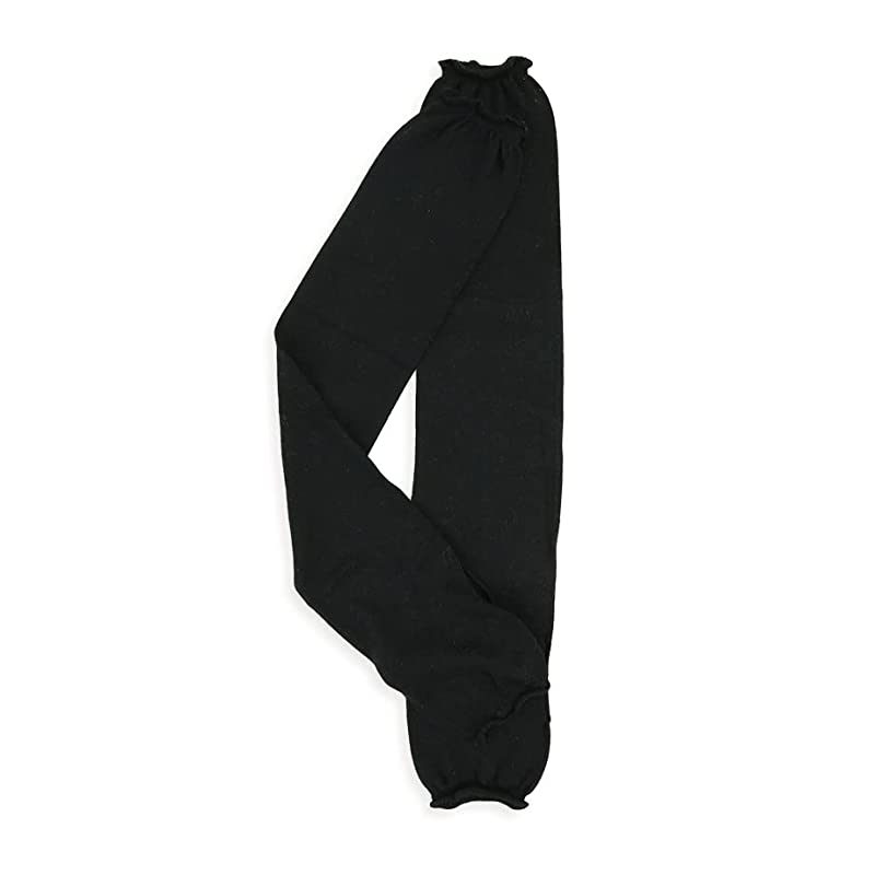 たっぷりシルクのＵＶカットアームカバー【日本製】ロング日焼け対策 長さ約52ｃｍ 指先フリー (ブラック)