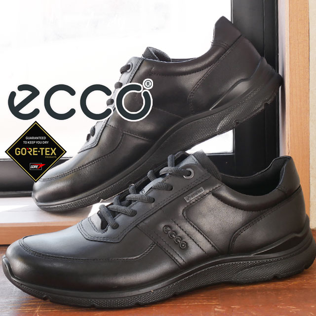 エコー ecco メンズ 防水 スニーカー アービング ゴアテックス 511614 01001 ブラック 黒 カジュアルシューズ ローカット レザースニーカー ウォーキング 紐靴 本革