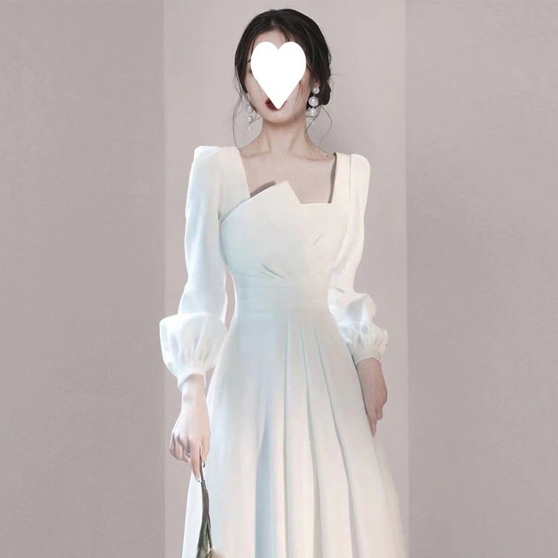 ウェディングドレス 長袖 ウェディグドレス 二次会 花嫁 パーティドレス 結婚式 白 ワンピース 演奏会 大きいサイズ 小さいサイズ ドレス 発表会 安い お呼ばれ-737