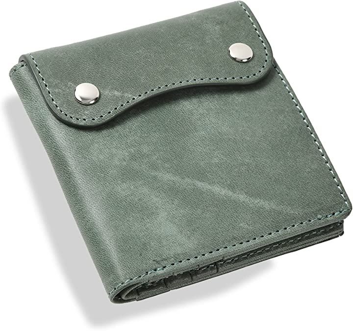 エクスビータ 2023年 小さすぎないミニ 財布 二つ折り メンズ レディース コンパクト( グリーン)