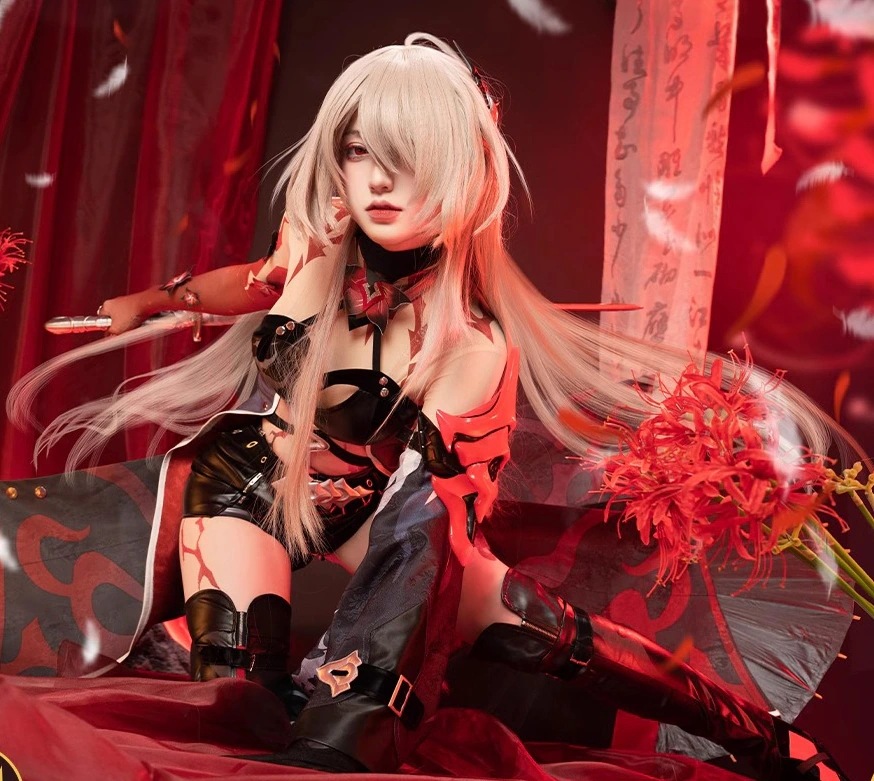 崩壊スターレイル　黄泉（よみ）実物化　集真赤風　衣装　豪華　3Dパーツ　金属製パーツ　ウィッグ＋コスプレ道具追加購入　コスプレ衣装　イベント　撮影　道具　ハロウィン