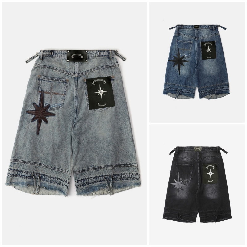 【BADBLOOD】 CONVEX DENIM LONG BERMUDA PANTS : 3COLORS