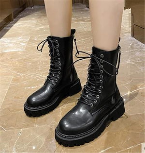 ブーツ ブーティー スリム ブリティッシュ リアジッパー モーターサイクル おしゃれマスターの着こなし 2025 年ニュースタイル トレンド 気質 百掛け 女性向け 韓国ファッション