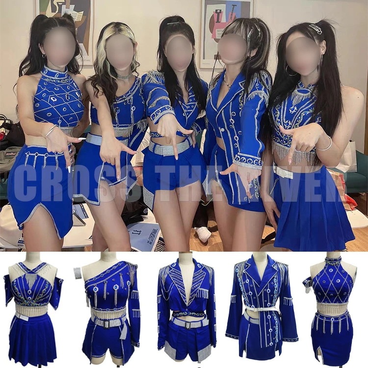 【即納】【5タイプ】衣装 ダンス衣装 セットアップ レディース 大人 韓国 アイドル 衣装 ブルー レッド へそ出し スカート セクシー ショートパンツ ダンス ステージ衣装 チーム 長袖 K-po