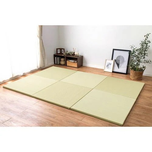【メーカー直送品】萩原 【12枚組】い草風置き畳 綾模様 約65×65×2.5cm グリーン