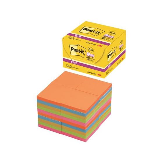 ポスト・イット 強粘着ノート 5色 90枚 40冊 3M 6544SS-NE