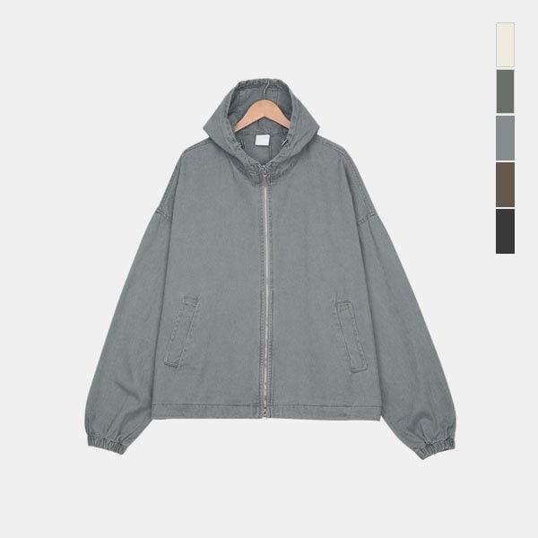メンズナチュラルコットンウォッシングフードツーウェイジップアップジャケットSRAT137