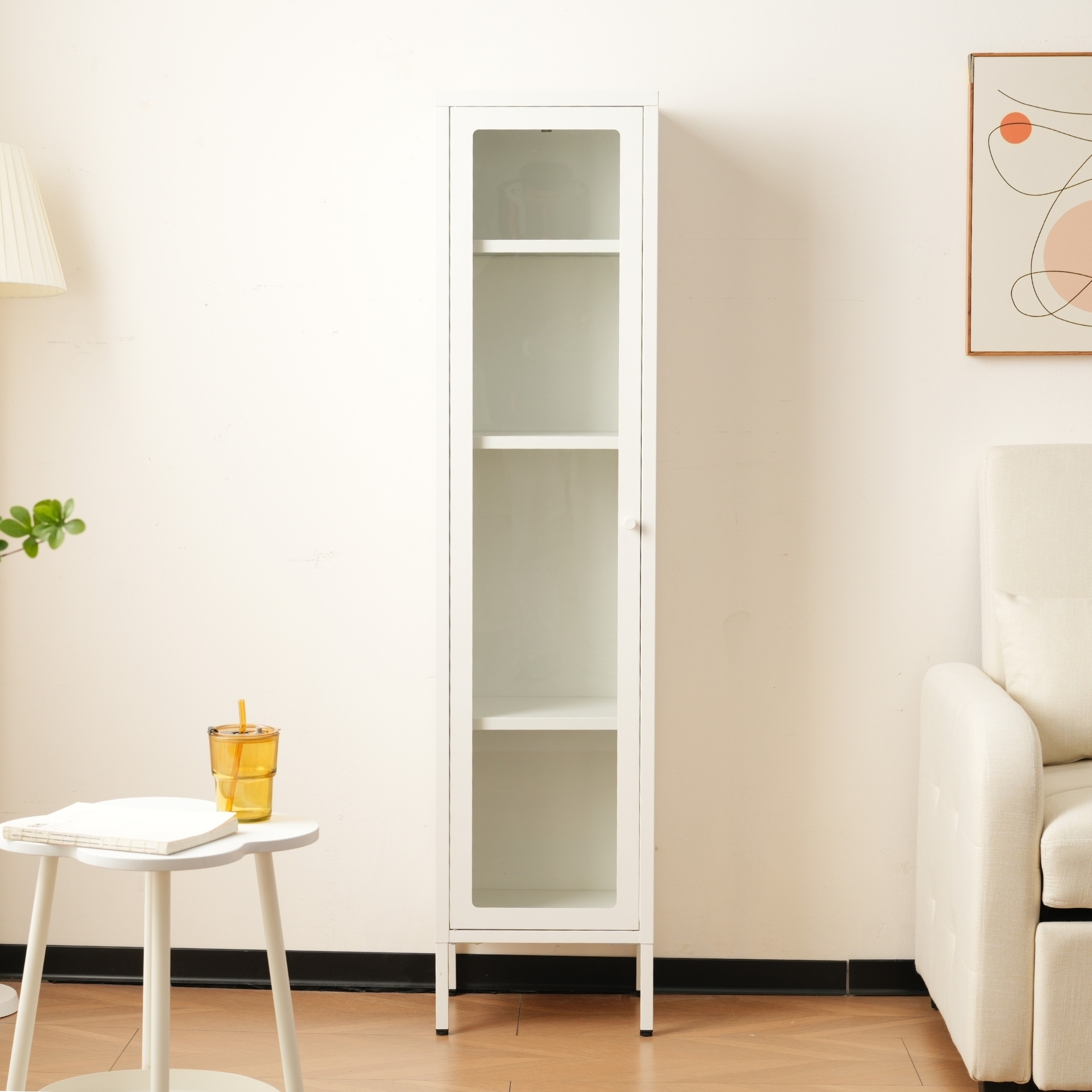 F93キャビネット スリム　リビング収納 キッチン収納　隙間収納　すき間収納 サイズ：幅35*奥行30*高さ150CM ホワイト