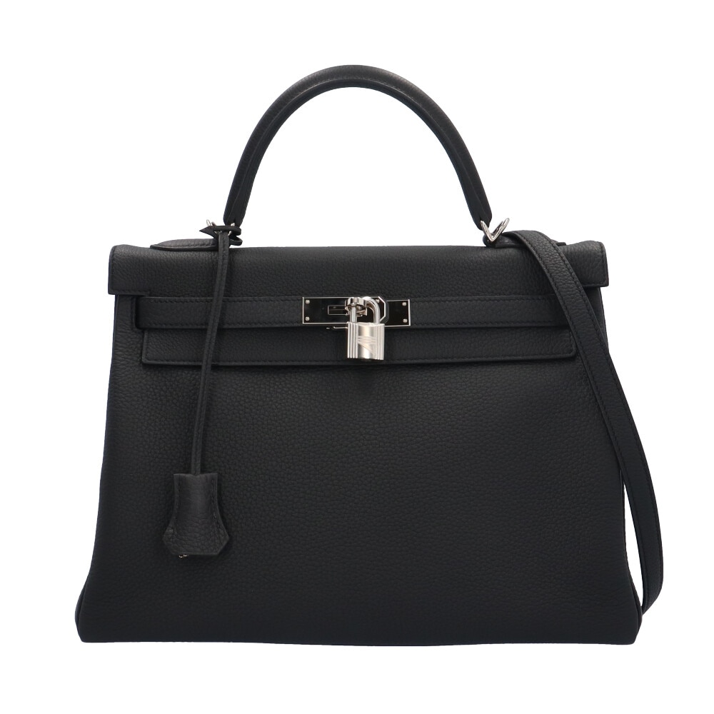エルメス ケリー32 ショルダーバッグ レザー ブラック HERMES 中古 美品