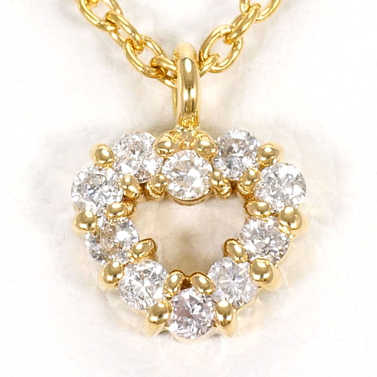 K18 18金 YG イエローゴールド ネックレス ダイヤモンド 0.16ct 総重量約1.9g 約40cm 中古