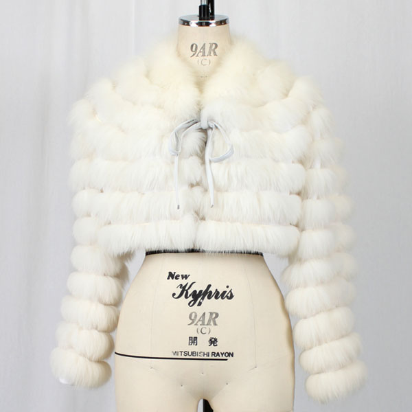 シャドーフォックス シルク ショート丈 ファー ジャケット ナチュラルカラー 送料無料 レディース ギフト プレゼント