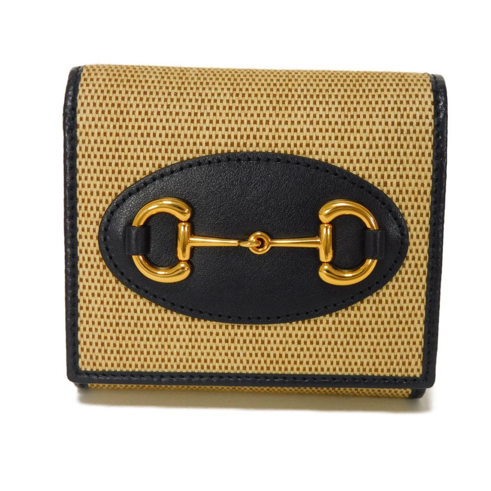 【中古】 二つ折り財布 ネイビー 美品 ホースビット 1955 スモール ウォレット 日本限定 621891 H58AG 2599