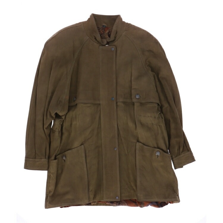 訳あり ラム レザー スエード ジャケット カーキグリーン レディース ギフト プレゼント