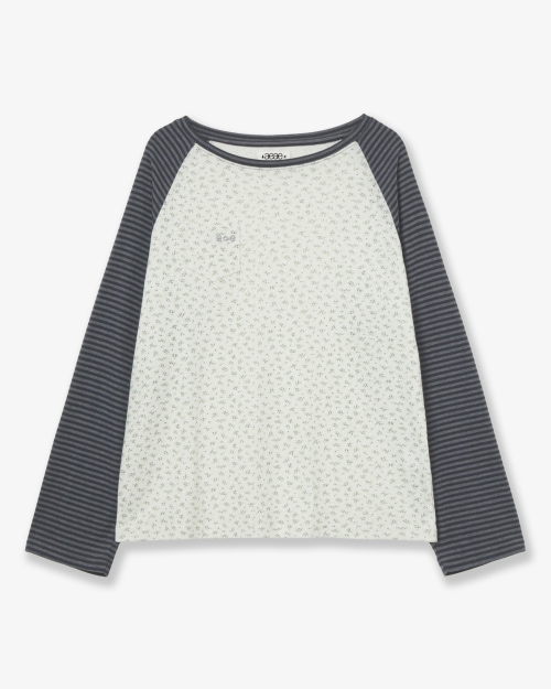 【AEAE】 COZY FLOWER RAGLAN LONG SLEEVE [CHARCOAL] 正規品