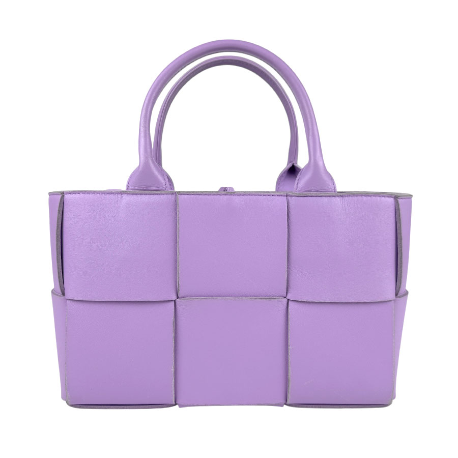 ボッテガヴェネタ BOTTEGAVENETA ハンドバッグ ショルダーバッグ マキシイントレチャート ミニ アルコ レザー パープル レディース z3821