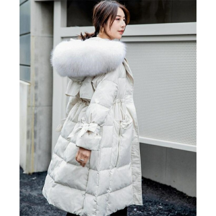 ダウンコート レディース ロング丈 ファー ダウン 冬 暖かい 防寒服 着痩せ ロングダウンコート