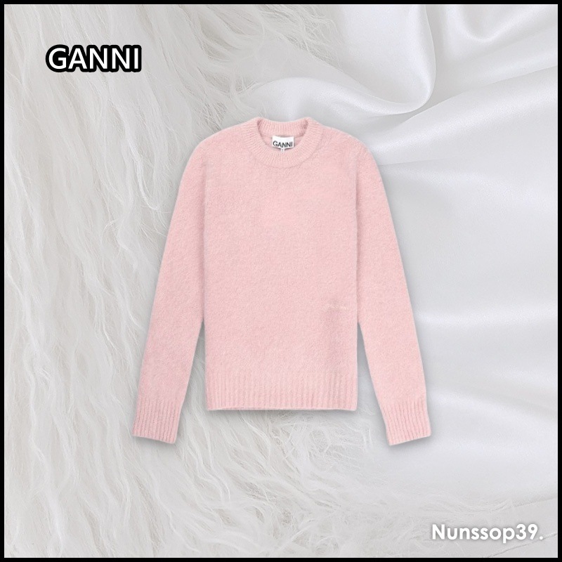 GANNI K2272 868 ブラシ アルパカ Oネック ニット
