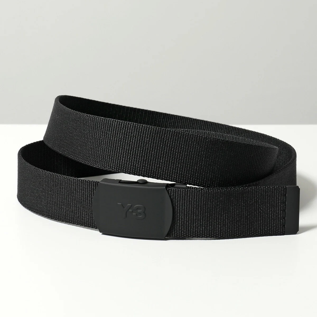 Y-3 ワイスリー ベルト KA2308 メンズ ポリエステル ジャガードウェビング メタルバックル ロゴ BLACK