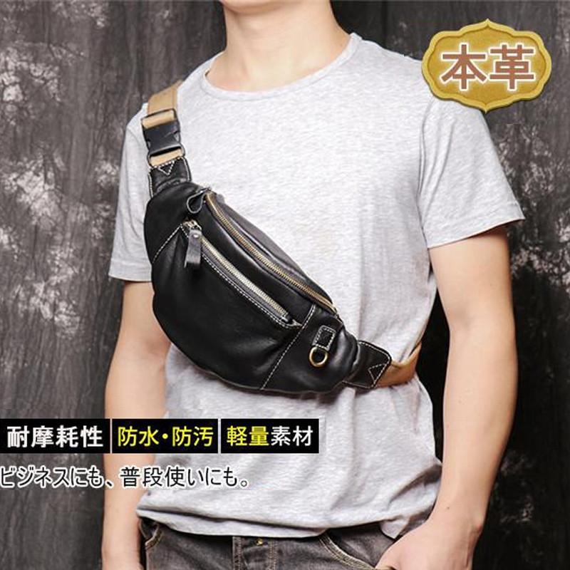 ボディバッグ ウエストバッグ 本革 3WAY 斜めがけ 大容量 ショルダーバッグ ウエストポーチ アウトドア 鞄 通勤 ミニショルダー 登山 多機能 7,460円