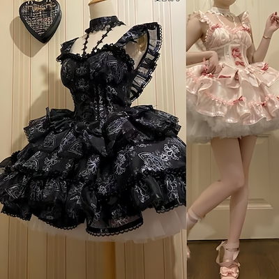 キューティーハニーバレエ ロリータドール コスプレ ドレス キャミワンピース 初恋ドレス レトロ 花嫁 茶会 可愛い 二次元ワンピース