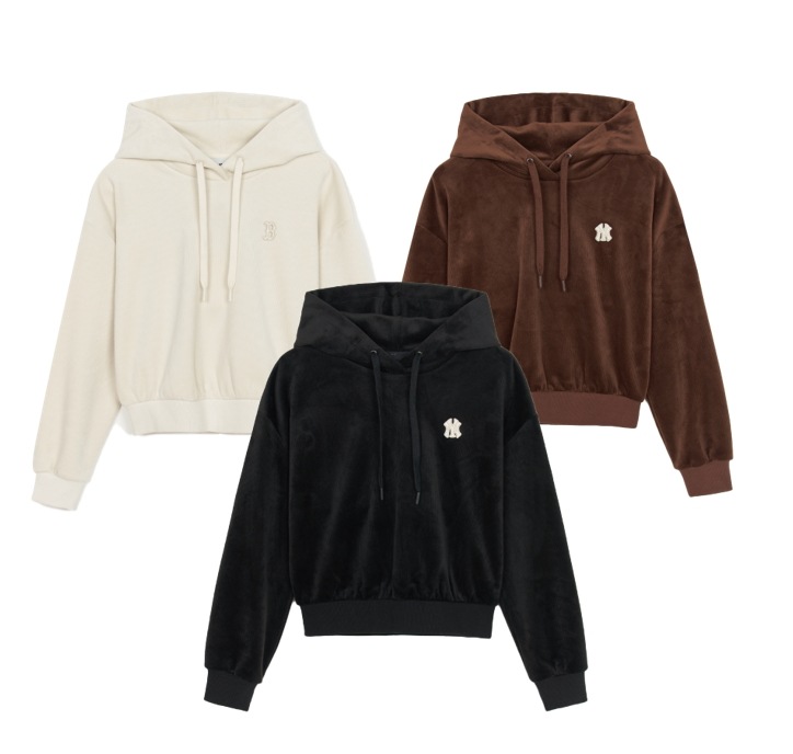 ベロア Crop Hoodie