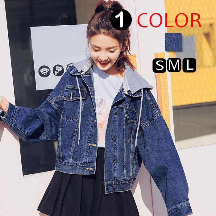 デニムコートデニムジャケットアウターポケット付ミディアム丈ジージャンジャケットトップス大人シンプル