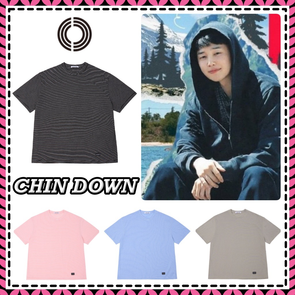 BTS ジミン 着用 【CHIN DOWN】 PYCD STRIPE TEE [公式正規品] BTS ジミン着用 Tシャツ