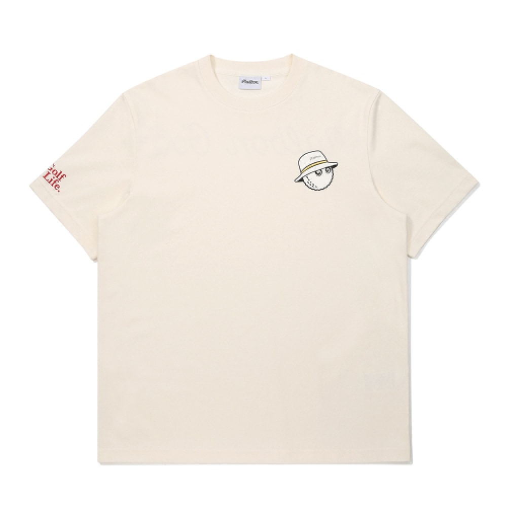 マルボンゴルフバケットスクリプトユニラウンド T シャツホワイト