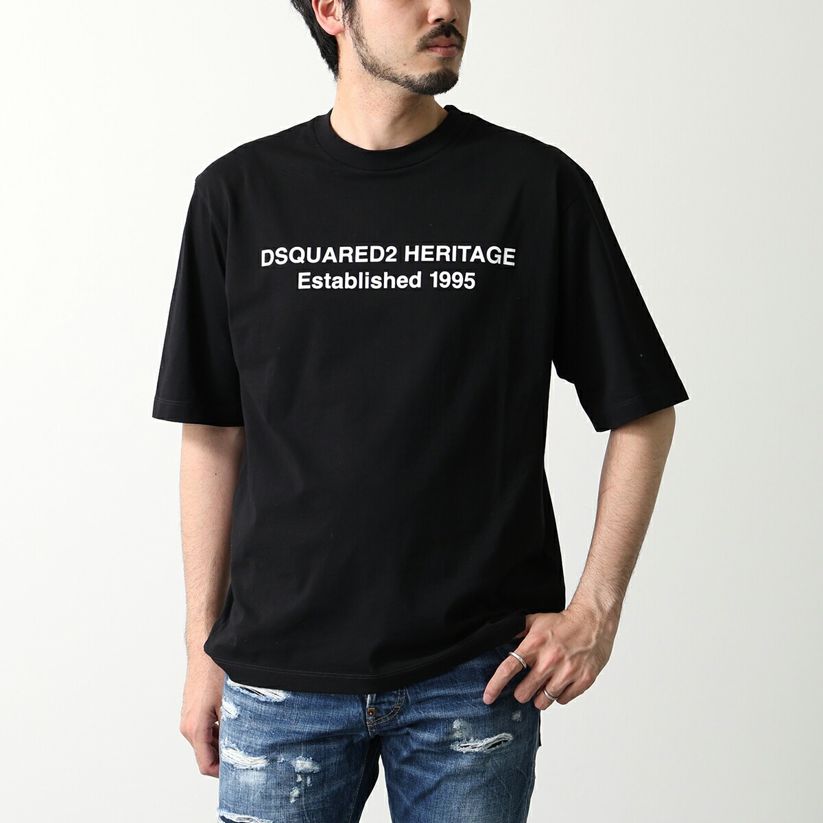 DSQUARED2 ディースクエアード Tシャツ Loose Fit Heritage T-Shirt ルーズフィット ヘリテージ S74GD1456 D20020 メンズ 半袖 カットソー ロゴT