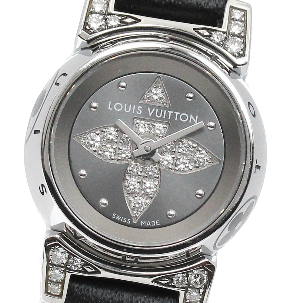 ルイ・ヴィトン LOUIS VUITTON Q151K タンブールビジュ ダイヤモンド クォーツ レディース 箱・保証書付き_894357【中古】