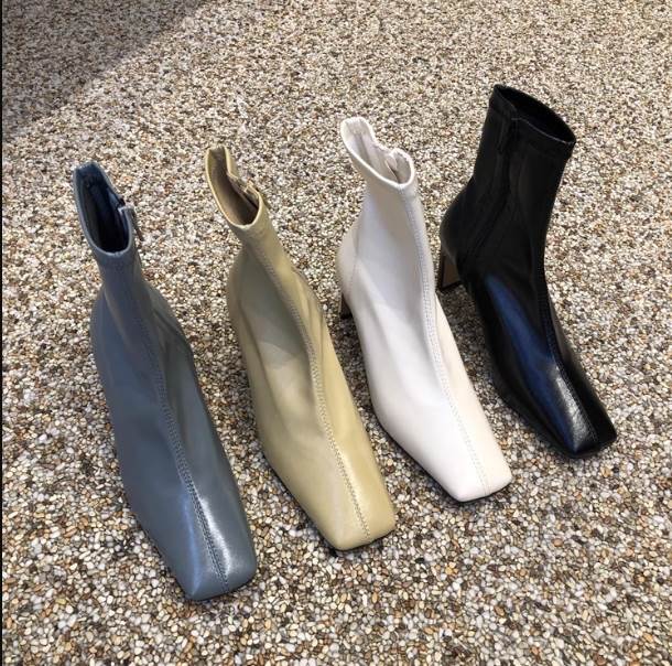 ブーツ 靴 シューズ ハイフール 脚長 美脚 スクエアトゥ サイドジップ レディース かわいい 大人可愛い きれいめ 上品 こなれ感 シンプル カジュアル 主役級 存在感 個性的 モダン フェミニン