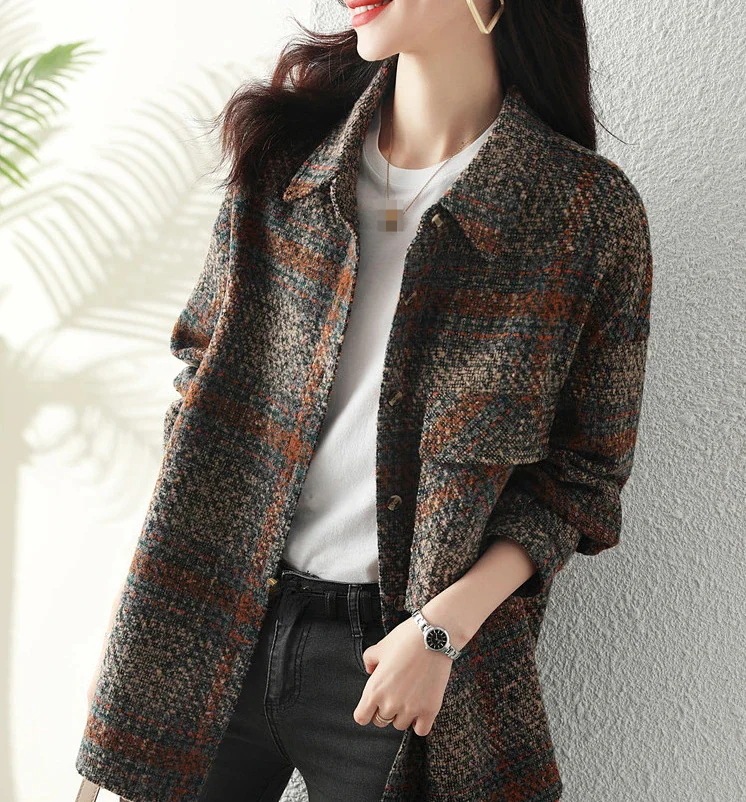 アウター レディース ジャケット チェック柄 チェック ラフ ゆったり 大人カジュアル シック おしゃれ