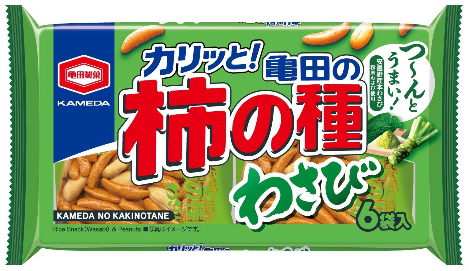 亀田製菓 亀田の柿の種 わさび６袋詰 164g×12袋