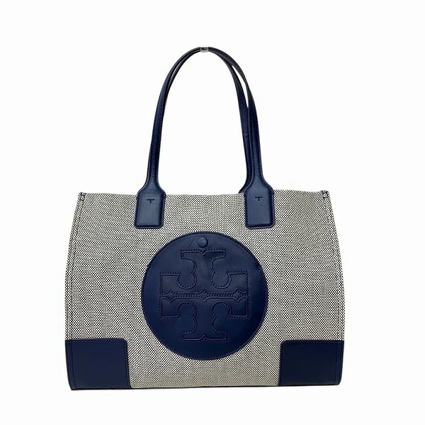 トリーバーチ ライトグレー キャンバス バッグ トートバッグ 【中古】