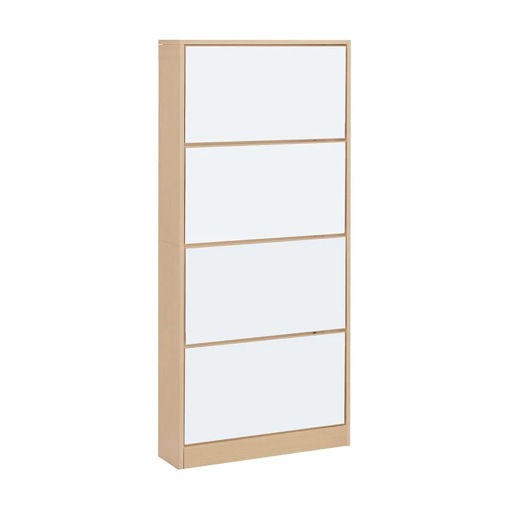 【国内即日発送】薄型 4段 シューズラック スリム シューズボックス 靴箱 下駄箱 ミラー 全身鏡 姿見 スリム くつ箱 靴入れ 収納ラック エントランス 靴収納 靴収納棚 おしゃれ 木製