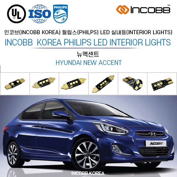 INCOBB KOREA 6500K Crystal White Super Bright NEW ACCENT LED Bulbs car interior lights