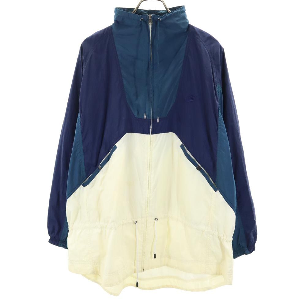 90s 白タグ オールド ナイロンジャケット 14 ネイビー×アイボリー メンズ